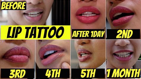 lip tattoos after eating.